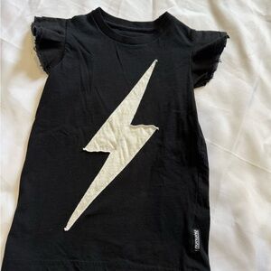 NWOT Nununu Kids Black Lightning Bolt T-Shirt